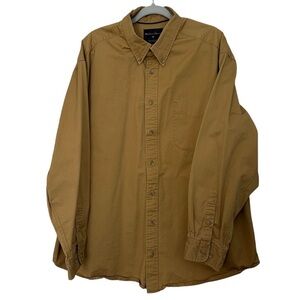 Weathered Casuals Shirt Button Down Long Sleeve Front Pocket Camel Color Size 2X